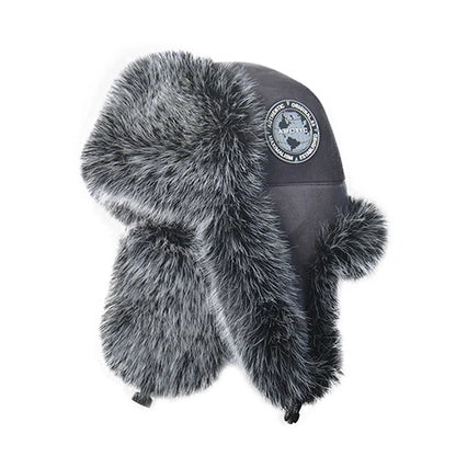 2025 New Men's 100% Natural Fake Fox Fur Bomber Hats Winter Russian Man Warm Faux Fox Fur Hat Male Fake Fur Caps