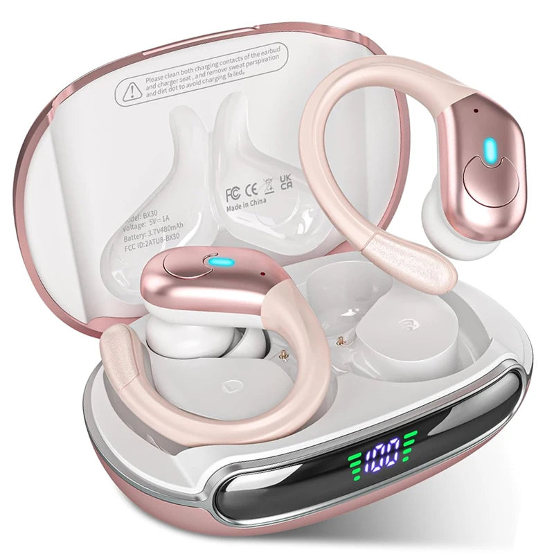 GREATWALL Wireless Earphones Headphones HiFi Music Stereo Sport Noise reduction Headset Charging Box Led Display HD Call Earbuds