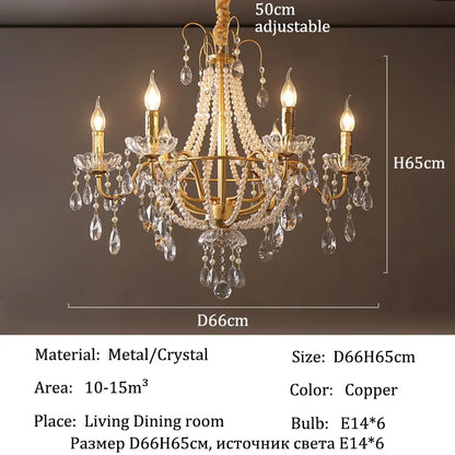 French Luxury Crystal Pendant Lights Ceiling Pendant Lamp Suspension Chandelier for Living Room Chandeliers Ceiling Light Lustre - Kimlud