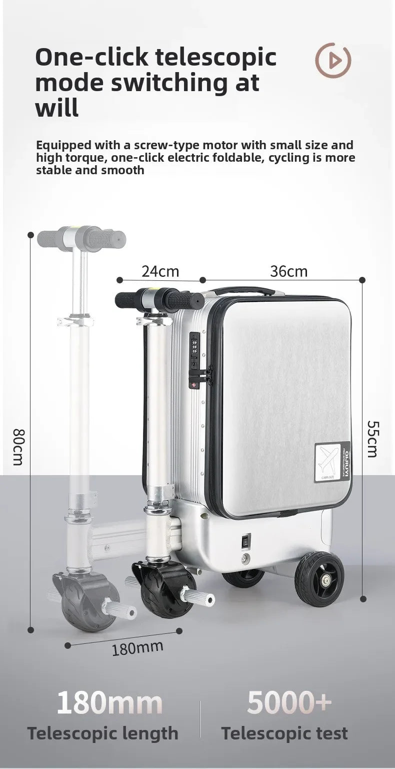 Electric Suitcase Scooter Can Ride 20 Inches Front Open Cover Boarding Password Suitcase Multi-function Pull | Kimlud...