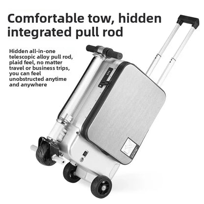 Electric Suitcase Scooter Can Ride 20 Inches Front Open Cover Boarding Password Suitcase Multi-function Pull | Kimlud...