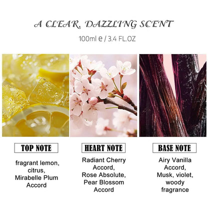 WK JALY Dazzling Secret Eau De Toilette Spray, With Notes of Vanilla , Musk, violet, woody, Long Lasting Fragrance,100ml/3.4 oz