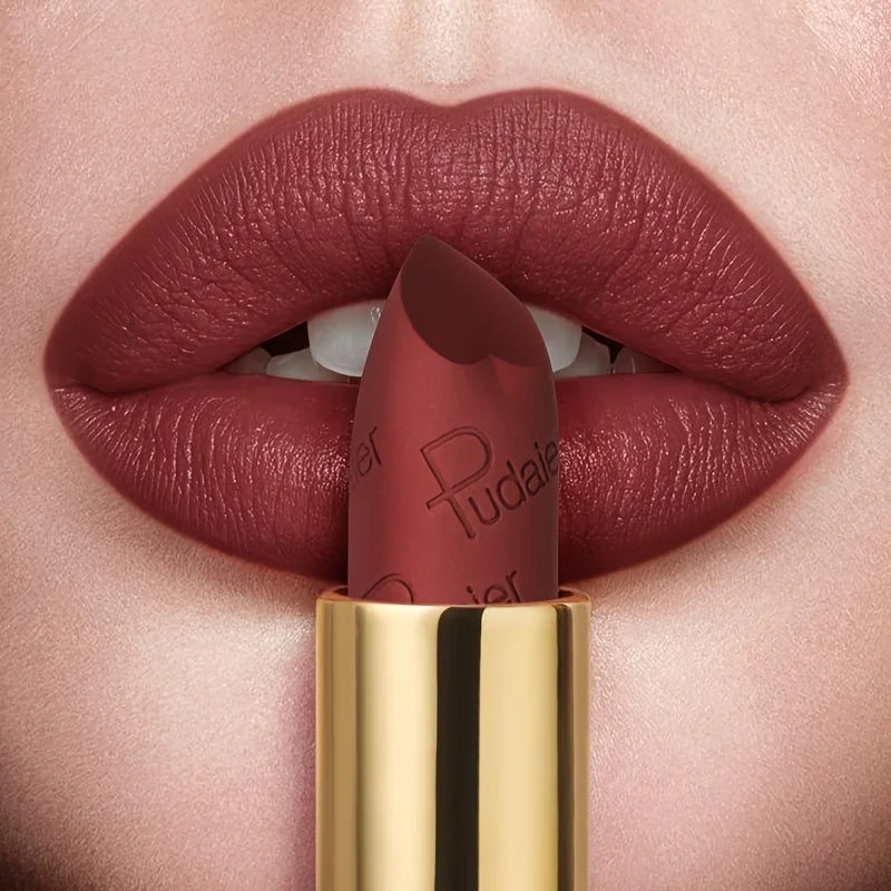 Matte velvet mist lipstick, waterproof and sweat-proof with easy color application, portable lip gloss perfect makeup look