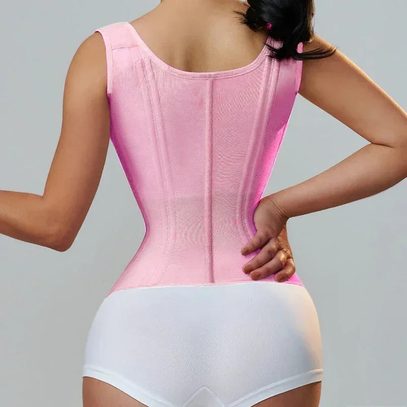 AfruliA Fajas Colombianas Girdles Double Compression Vest Waist Trainer Corset with Zipper Hook Flat Belly Slimming Body Shapers