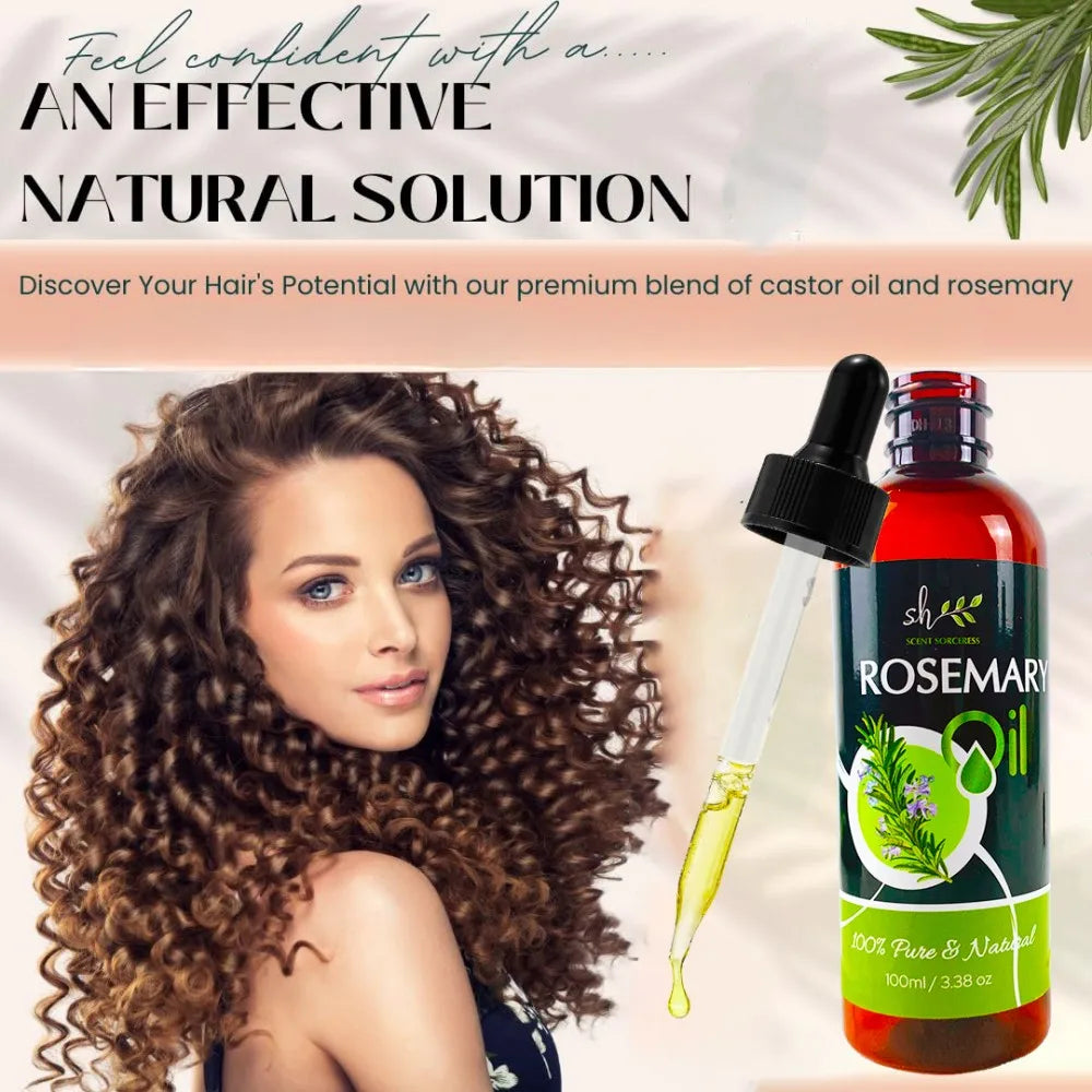 Rosemary Essential Oil (100 ml) with Glass Dropper -Authentic & Premium Oil, Great for Hair Care, Skincare, Massage...