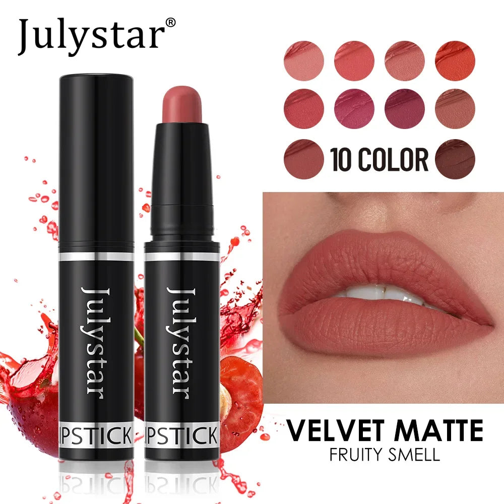 10 Color Nude Brown Matte Lipstick Pen Waterproof Lasting Non-Stick Cup Velvet Fruit Lipstick Lip Tint Pencil Makeup Lip...