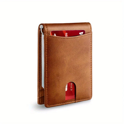 Men's Leather Wallet, RFID Blocking Anti-theft Wallet, Multi-card Card Holder, Money Clip