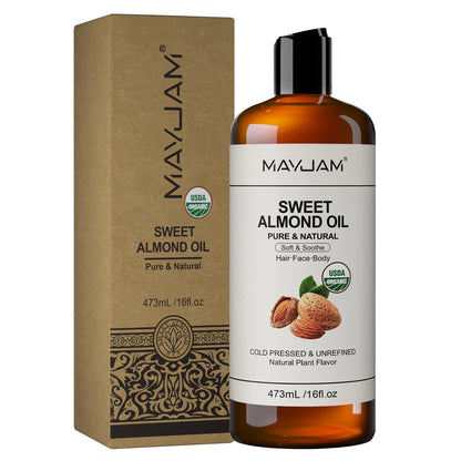 USDA Organic Sunflower Seed for Skin & Hair Cold-Pressed Pure Natural Sweet Almond Moroccan Argan Massage Oil...