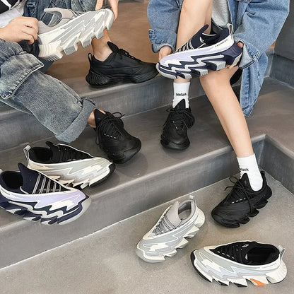 Chunky Sneaker Plus Size 45 Men Women Designer Gear Sole Sport Shoes Fashion Casual Leather Mesh Height Increased Platform Shoes