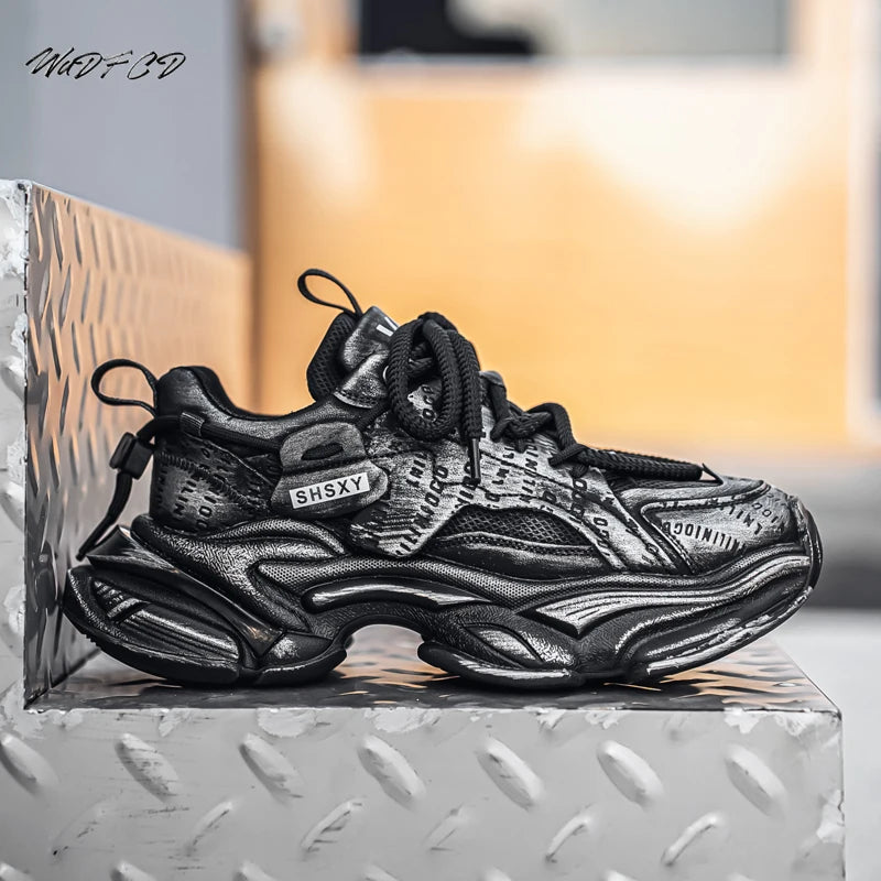 Chunky Sneakers Mens Designer Easy Matching Sport Shoes Fashion Casual Leather Fabric Breathable Height Increased Platform Shoes