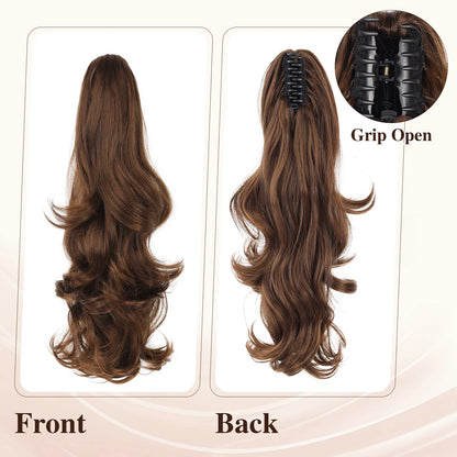 Synthetic Claw Ponytail Extensions 20inch Wavy Clip Claw Ponytail Hair for Women Ladies Daily Party Holiday | Kimlud Mid...
