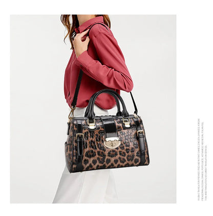 Aidrani A Trendy Leopard Print WOMEN'S Handbag Made of Glossy Material Waterproof and Scratch Resistant Technology and High-qua