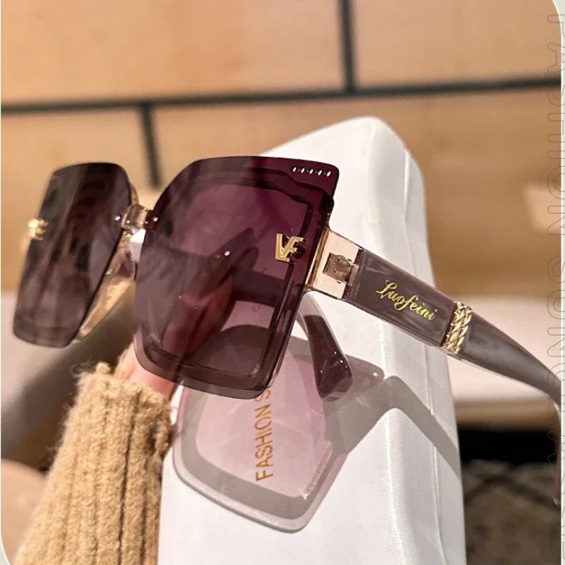 New Cool Rimeless Polarized Sunglasses Women Oversized Square Sun Glasses Ladies UV400 Classic Goggle Oculos De Sol...