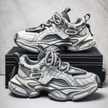 Chunky Sneakers Mens Designer Easy Matching Sport Shoes Fashion Casual Leather Fabric Breathable Height Increased Platform Shoes