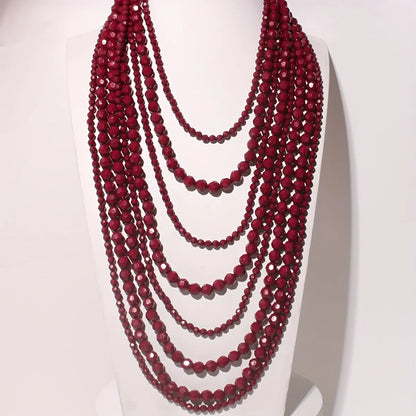 Multi-Layer Bohemian Style Black Beaded Necklace for Women Fashionable Personality Cross-Border Jewelry Accessory |...