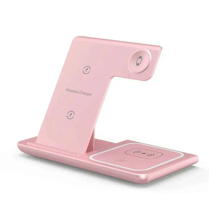 Desktop 3 In 1 Wireless Charger Stand Pad Foldable Phone Fast Charging Station Holder For iPhone 16 15 14 Pro Max iWatch Airpods