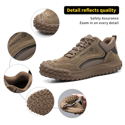All-Season Men's Functional Work Shoes, Anti-Smashing, Wear-Resistant, Safety Labor Protection Shoes for Construction Sites and Workshops, Anti Smashing, Anti Piercing, Wear-Resistant Shoes with Steel Toe Caps, Safety Work Sh