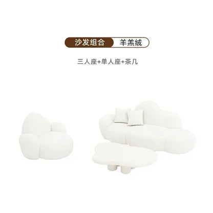 Lambswool Modern Sofa Mid Century White Italiano Plus Size Relax Couch Minimalist Luxury Design Muebles Para El Hogar...