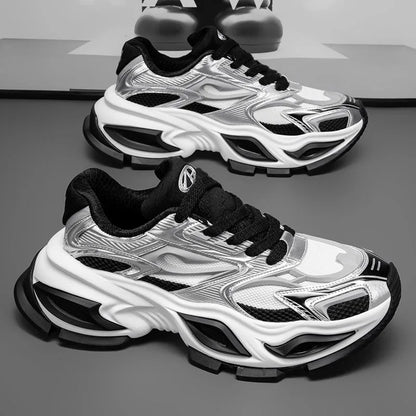 Men's Trendy Versatile Breathable Sports Shoes Casual Running Dad Shoes with Thick Sole Height Increasing