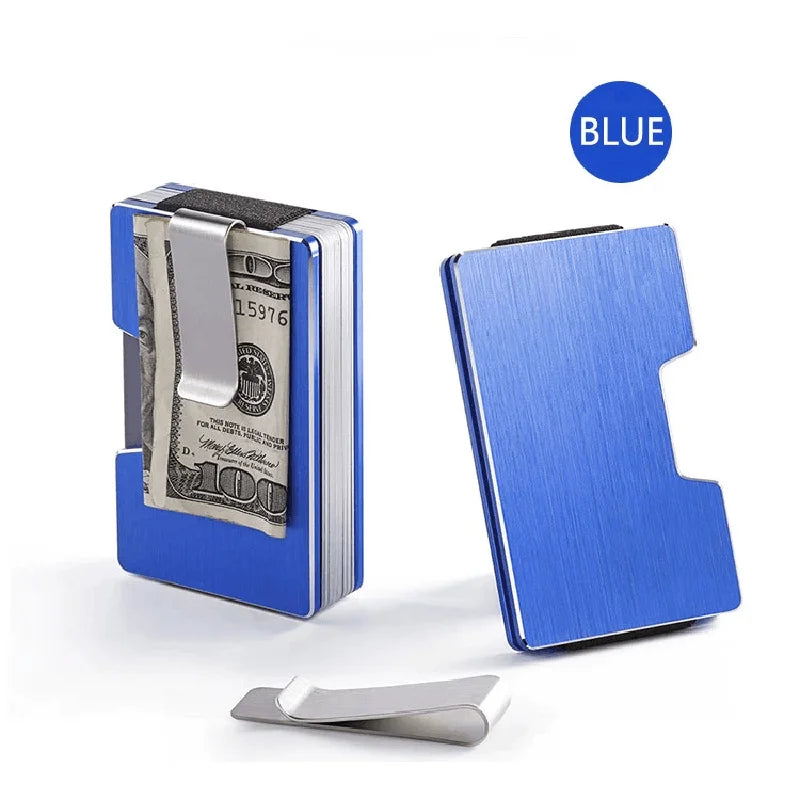 Minimalist Business Card Holder Wallet RFID Credit Visit Cardholder Money Clip Small Metal Wallets for Men Women Porte-cartes
