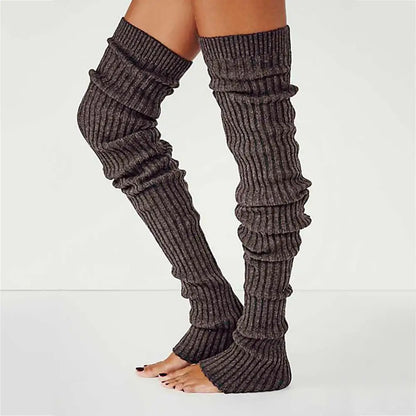 Women Winter Warm Leg Warmers Knee High Socks Girl Boot Topper Sock Warm Foot Cover Skinny Stockings Knitted Crochet Long Socks - Kimlud