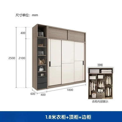 Luxury Modular Wardrobes Sliding Door Orgnizer Modern Bedroom Wardrobe Display Wooden Stylish Armario Ropero Bedroom Furniture - Kimlud