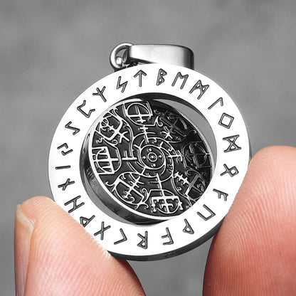 Rotatable Viking Compass Rune Men Necklaces With Pendant Stainless Steel Jewelry For Male Women Punk Accessories Gifts...