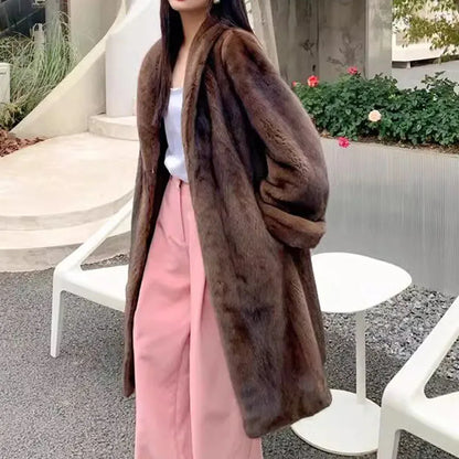 High Quality Fur Coat Imitating Fox Fur Women's Fur Coat 2025 New Winter Thick Temperament Mink Fur Leisure Women's Fur Coat 624
