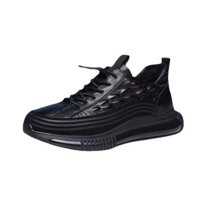 Men's Shoes 2025 Spring and Autumn New Thick Bottom Top Casual Trendy Shoes Crocodile Pattern Fashion Men's Shoes Sports...