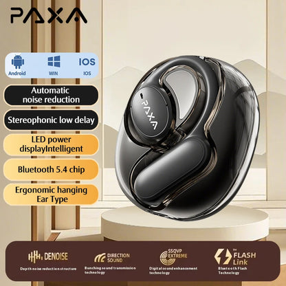 PAXA OpenAir5 HD Wireless Bluetooth 5.4 Earphones LED Power Display Hi-Fi Stereo Touch OWS Headphones Sports Game Music  Headset