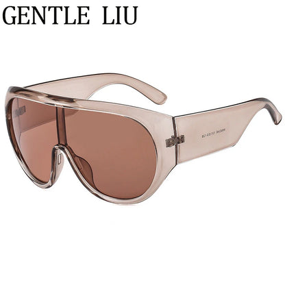 Y2K Oversized Shield Mask Sunglasses Women Futuristic Visor One-Piece Steampunk Big Frame Goggles Punk Shades Windproof...