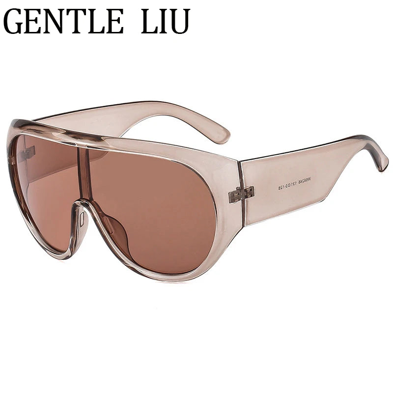 Y2K Oversized Shield Mask Sunglasses Women Futuristic Visor One-Piece Steampunk Big Frame Goggles Punk Shades Windproof...