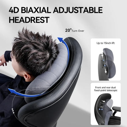 Ergonomic Office Chair with Foot Rest Reclining Chair with Adjustable Arms and Headrest High Back Gaming Chair with Lumbar