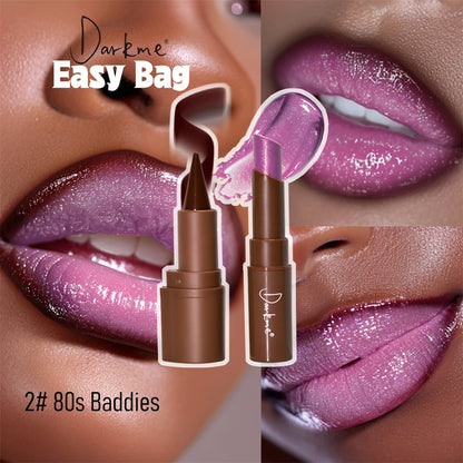 Tapered Tip Matte Lip Liner Pencil & Pearlescent Lipstick Set Long Lasting Waterproof Sparkling Professional Lip Makeup...
