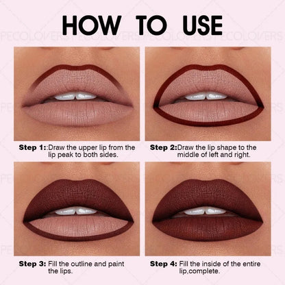 Multi-color Lipstick, Solid Lip Liner, Depicts The Outline of The Lips, Charming and Full Lips, Without Drying, Lip Cosmetics