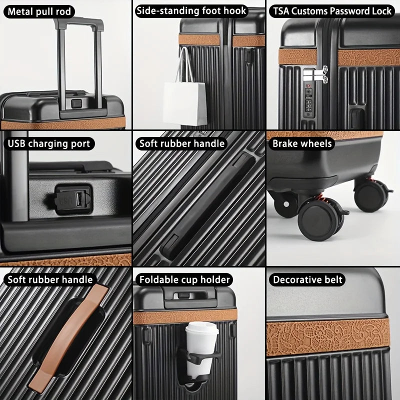 Heavy-Duty Large Capacity Suitcase with TSA Lock PC+ABS Hardshell Luggage,360° Silent Wheels Adjustable Handle,USB...