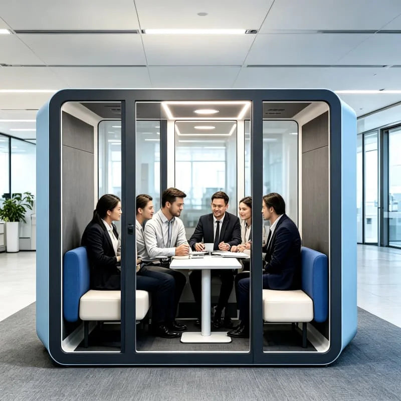 Meeting Pod Soundproof Acoustic Booth for 2 4 People Team Collaboration Huddle Space Open Office Customized Hot Sale