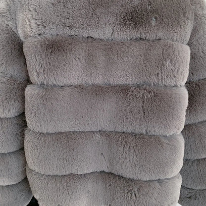 Women's faux fur coat hooded hot selling winter fashion warm hooded fur coat imitation fox faux fur good quality