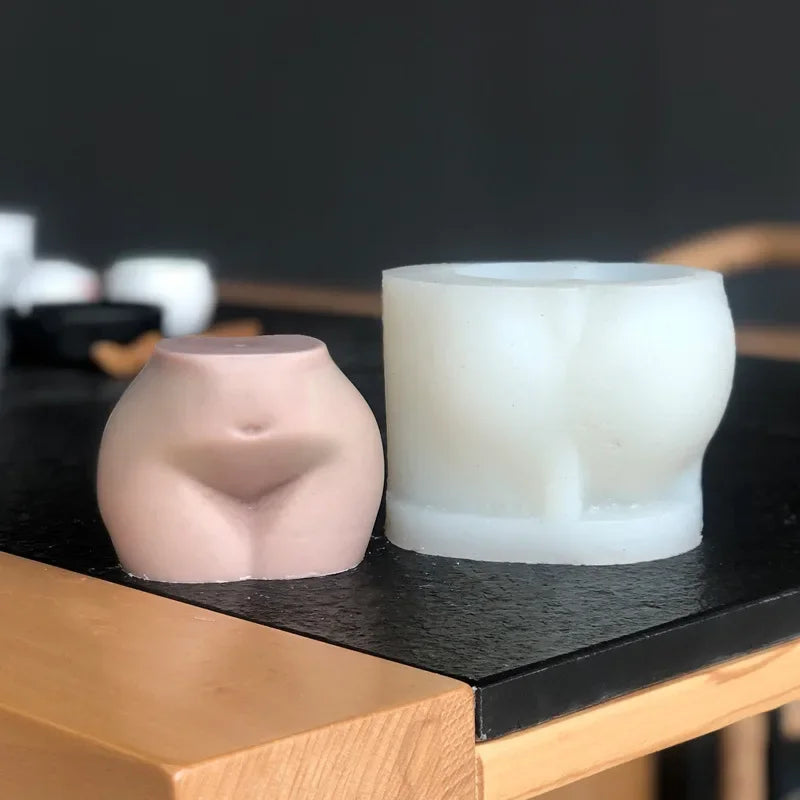 3D Large Hip Candle Mold Plump Ass Torso Candle Silicone Mold Buttock Scented Candle Aromatherapy Women Chest Soap Plaster Mould