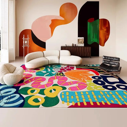 Special-shaped Living Room Carpet Dopamine Art Bedroom Rug Large Area Fashion Home Decoration Coffee Table Sofa Floor Mats Tapis - Kimlud