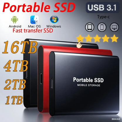 Portable External Hard Drive 1TB 2TB High-Speed SSD Fast Transfer Mini Solid Hard Disk Storage for Laptop Desktop MAC 2025 New