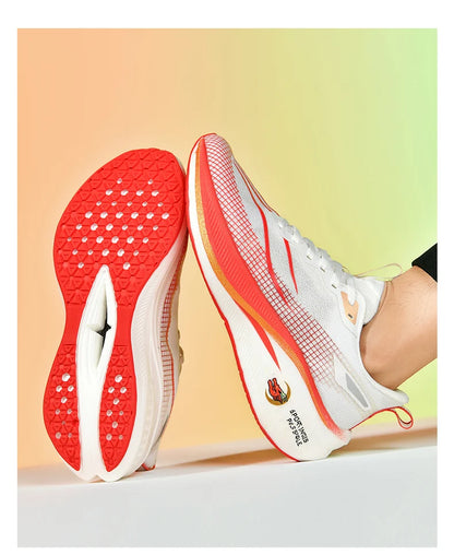 Fashion men's and women's sports running shoes casual breathable mesh surface carbon plate support wear-resistant rubber outsole