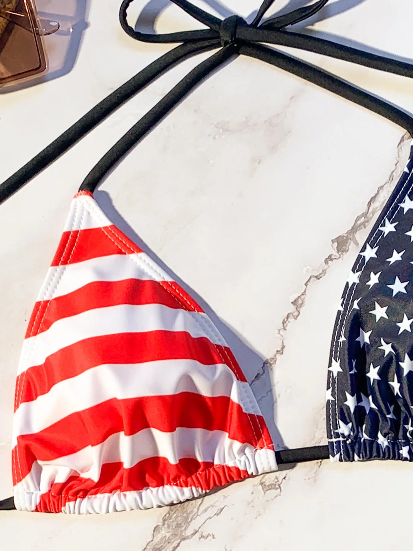 Fashion USA American Flag Frint Bikinis Women Bikinis Push Up Swimwear Halter Neck Beach Wear Sexy Swimsuit Bathing Suits - Kimlud