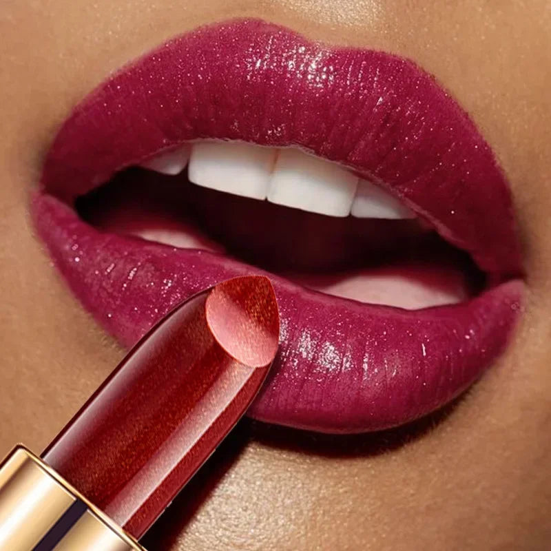 Brand Professional Lips Makeup Waterproof Shimmer Long Lasting Pigment Nude Pink Mermaid Shimmer Lipstick Luxury Makeup...