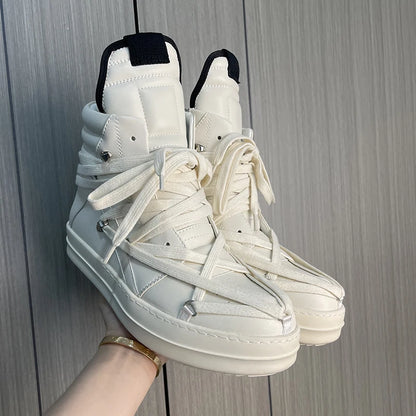 Men High Top Board Shoes Classic European  American Heavy Industry Trend Five Pointed Star with Fashionable Shoes