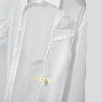 INCERUN Men Shirt Mesh Patchwork Transparent Lapel Long Sleeve Men Clothing Oversize Sexy 2025 Streetwear Unisex Shirts S-5XL