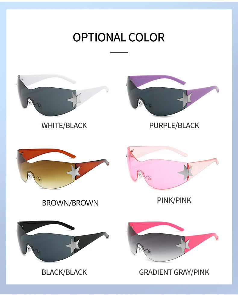 Fashion Sunglasses for Women Men Trendy Shield Wrap Around Sunglasses Oversized Fashion Frameless Sun Glasses