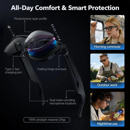 2026 AI Smart Glasses ChatGPT 800W HD Camera 4K Video Recorder 100+Translation Bluetooth Call Smart Eyeglasses For...