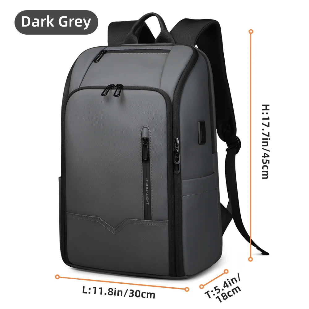 Heroic Knight Business Backpack Men Waterproof Large Capacity Work Trip Backpack Fashion Multifunctional Laptop Pack Fits 15.6"