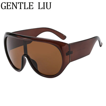 Y2K Oversized Shield Mask Sunglasses Women Futuristic Visor One-Piece Steampunk Big Frame Goggles Punk Shades Windproof...